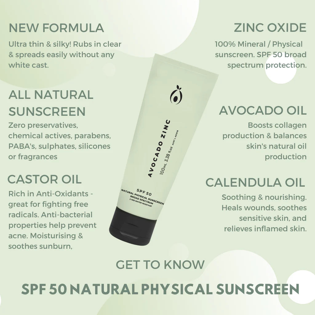 Avocado Zinc - natural SPF50 Sunscreen