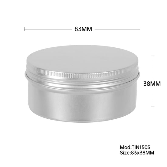 150ML Aluminium Tin Jar Base & Lid Screw Cap