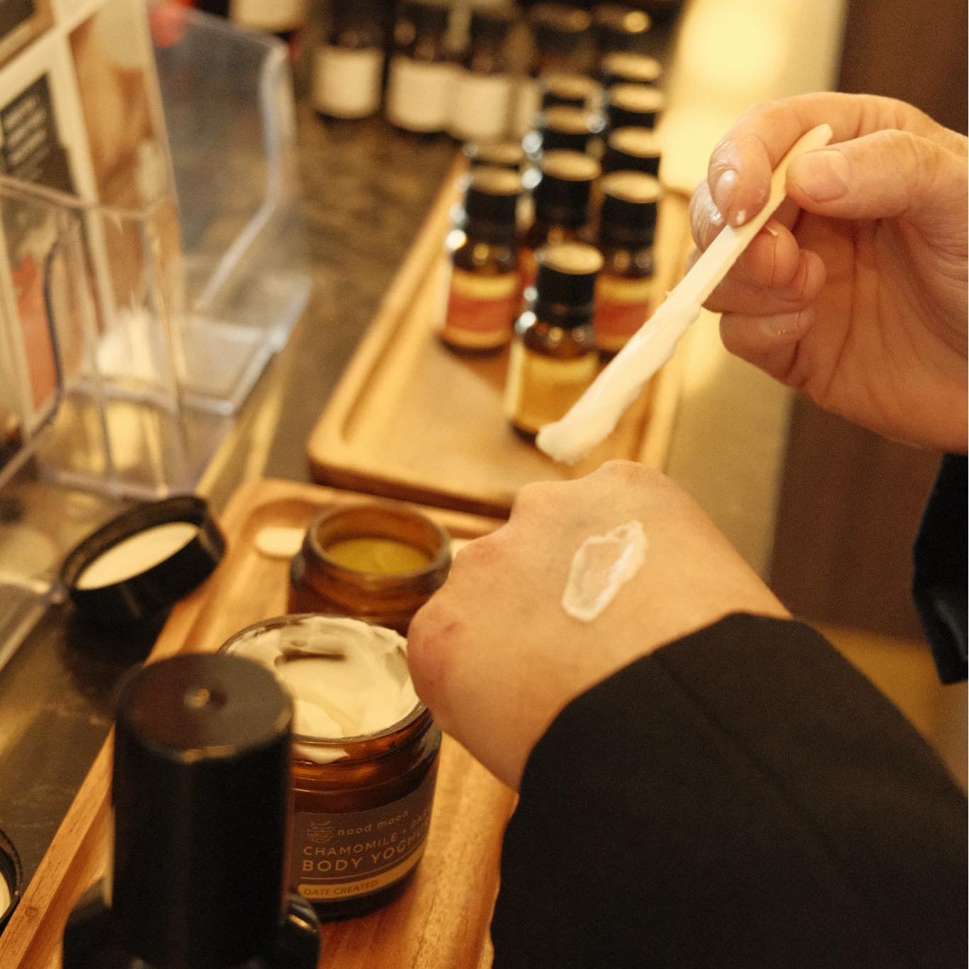 using body products at natural skincare making workshop adelaide