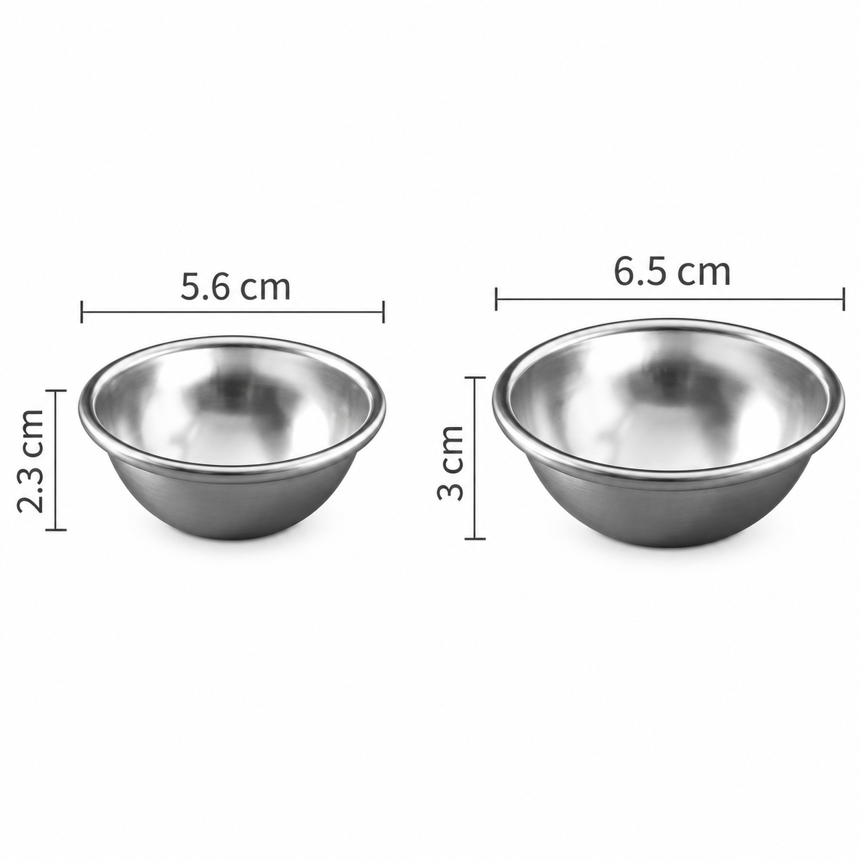 Dimensions of two different size bath bombs