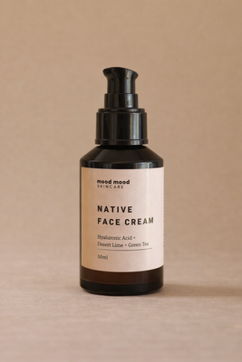nood mood skincare - native face cream with hyaluronic acid, desert lime and green tea