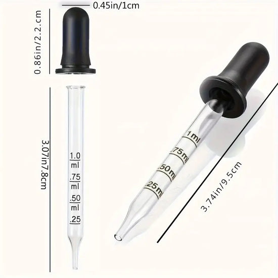 1ml Glass Pipette for Essential Oils x 2