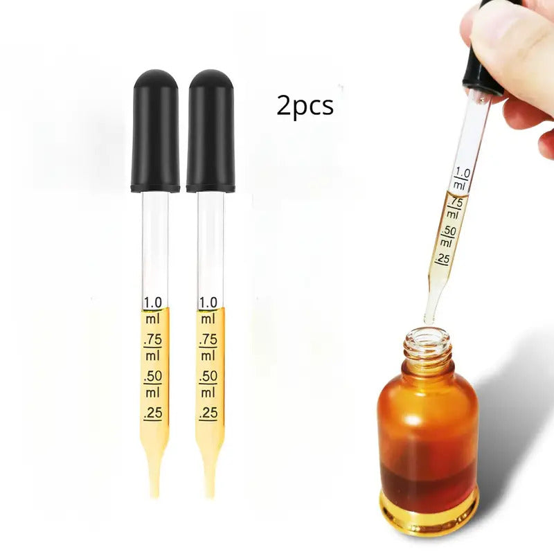 1ml Glass Pipette for Essential Oils x 2