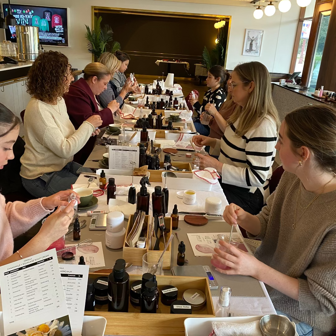 participants at the nood mood all-natural skincare workshop